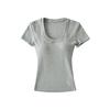Spice girl u-neck short-sleeved t-shirt women's short with chest pad summer waist tight sexy t-shirt high waist bottoming shirt top