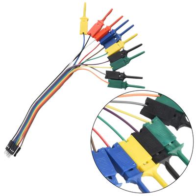 25cm 10 Needle Hook Clamp Kit 5 Color Logic Analyzer Cable Clamp Probe