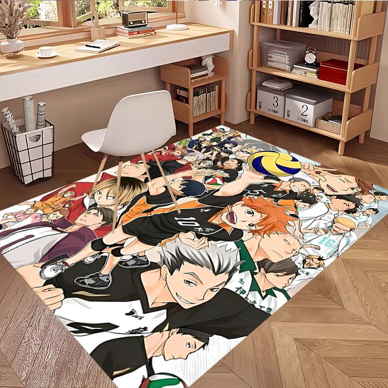 Haikyu Print Rug, Washable Floor Carpet, For Entryway Dorm Laundry Room Office Study, Home Decor Birthday Christmas Gift