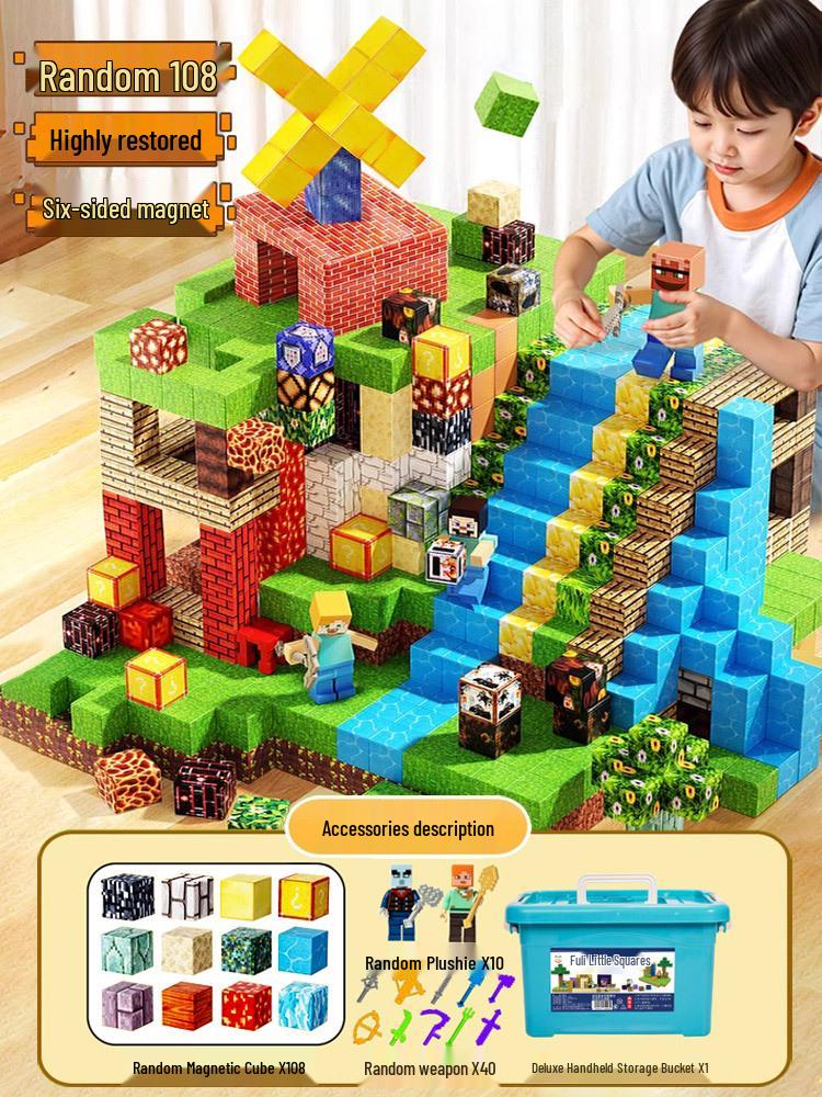 Magnetic Cube Building Blocks - Strong Force Puzzle Toy for Boys & Architectural Models