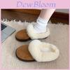 Cozy Brown Winter Plush Platform Slip-on Shoes For Women With Thick Anti-slip Sole