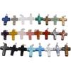 30PCS 24 Color Stone Cross Gemstone Pendants Charms Cross Quartz Charms Without Chain Jewelry Making Supplies for Necklace Earring (Mixed Color)