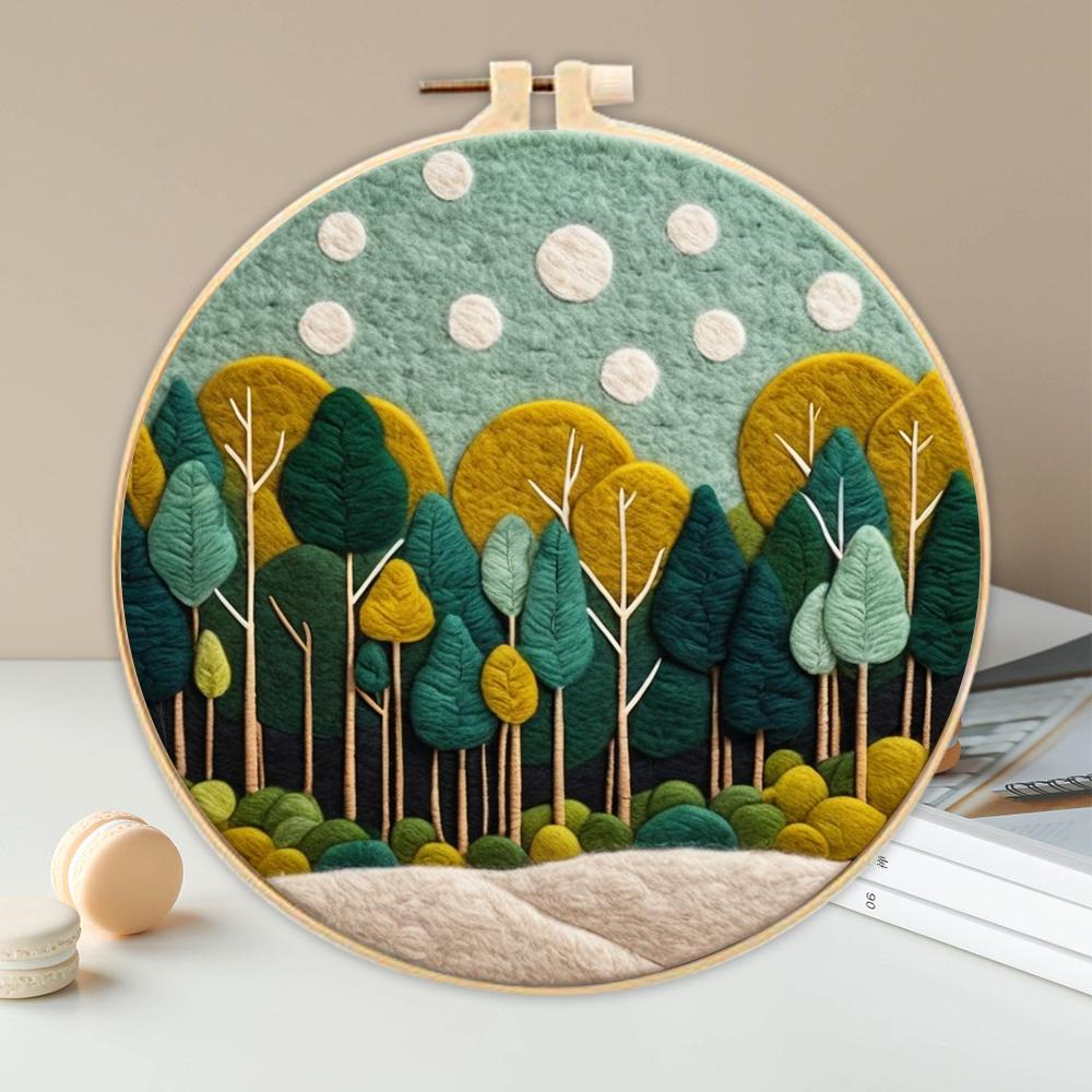 CHENISTORY Tree Of Life Needle Felting Kit Wool Felting Handmade Natural Scenery Felt Needle Set Accessories Wool Paintings Gift