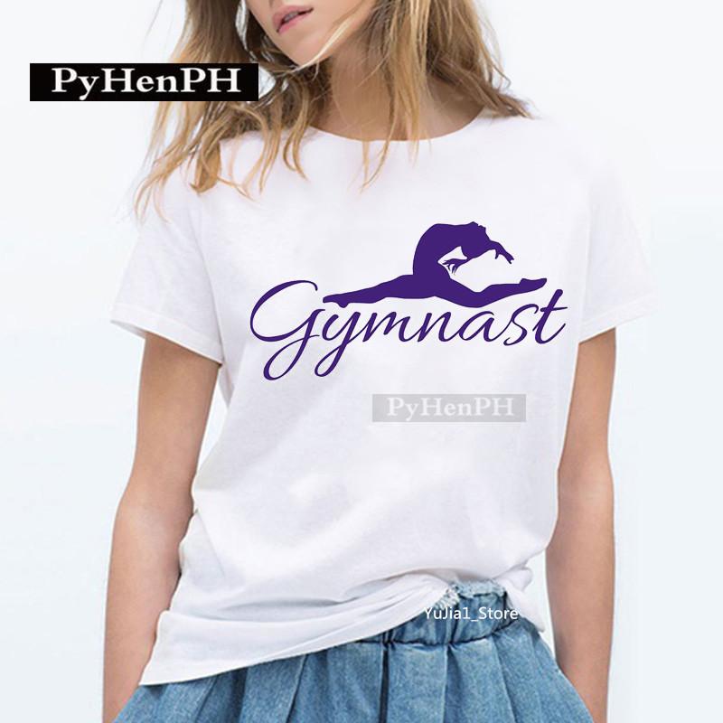 Elegant Ballet Print Short Sleeve T-shirt Women's Slim Fit Summer Top Modal Fabric Student Girl Fashion Polyester