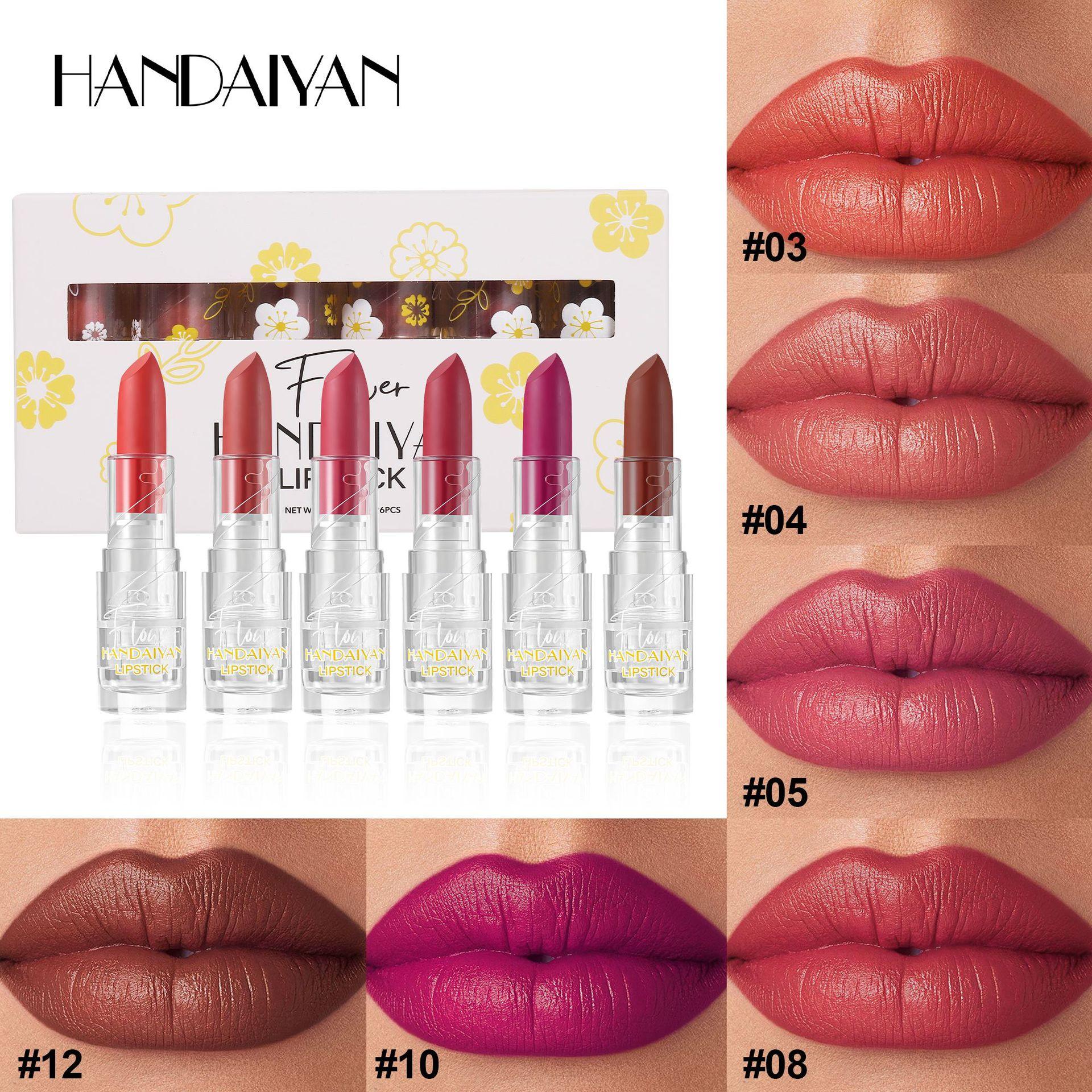 

6 шт. Маленькая маргаритка сухоцвет наклейка помада набор матовая бархатная помада стойкая водостойкая цветная помада набор B