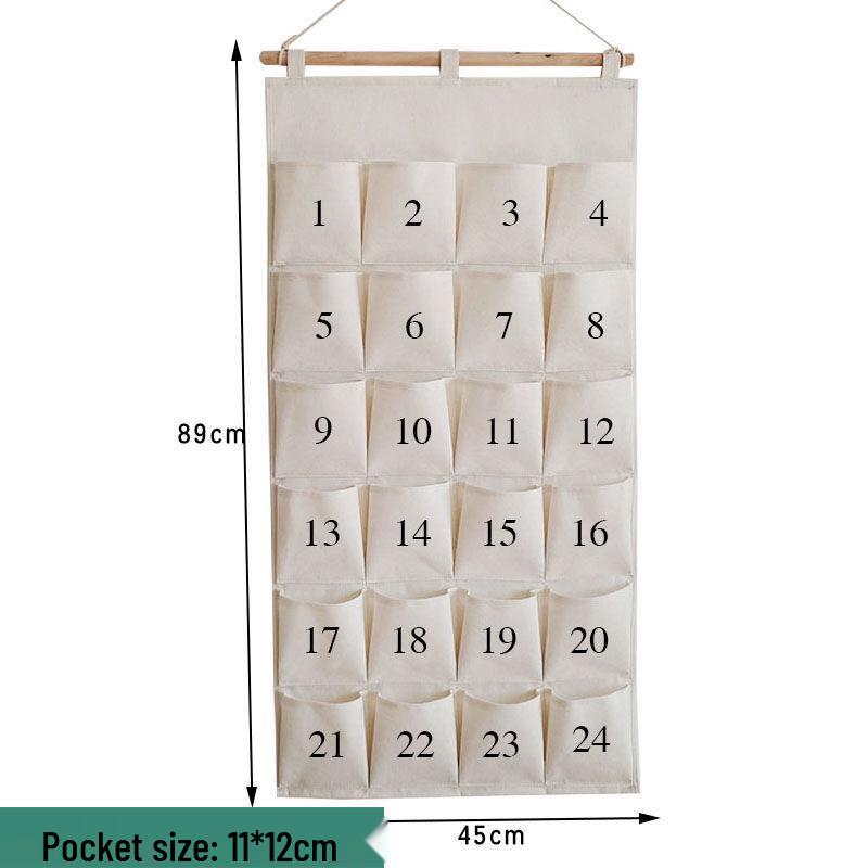 Multi-layer Fabric Hanging Storage Bag for Dormitory and Wardrobe Door, Wall-Mounted Phone Organizer