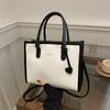 Stylish Chic Color Block Handheld Small Square Bag For Women With Bow And Plaid Design