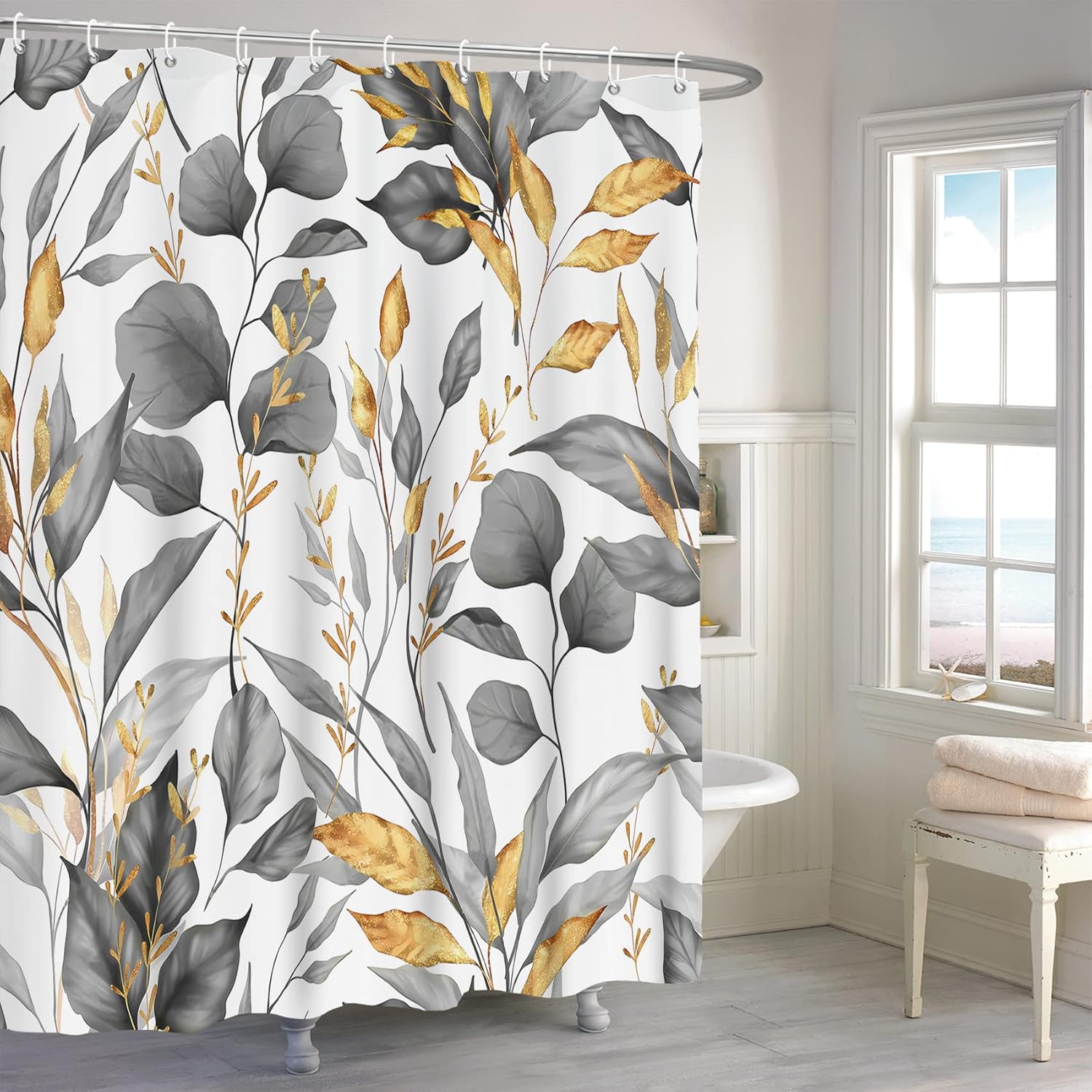 

Blue Marble Shower Curtain, Blue Modern Luxury Abstract Shower Curtain Set For Bathroom, Fabric Bath Curtain With Hooks W60H190(CM)-1 Pcs