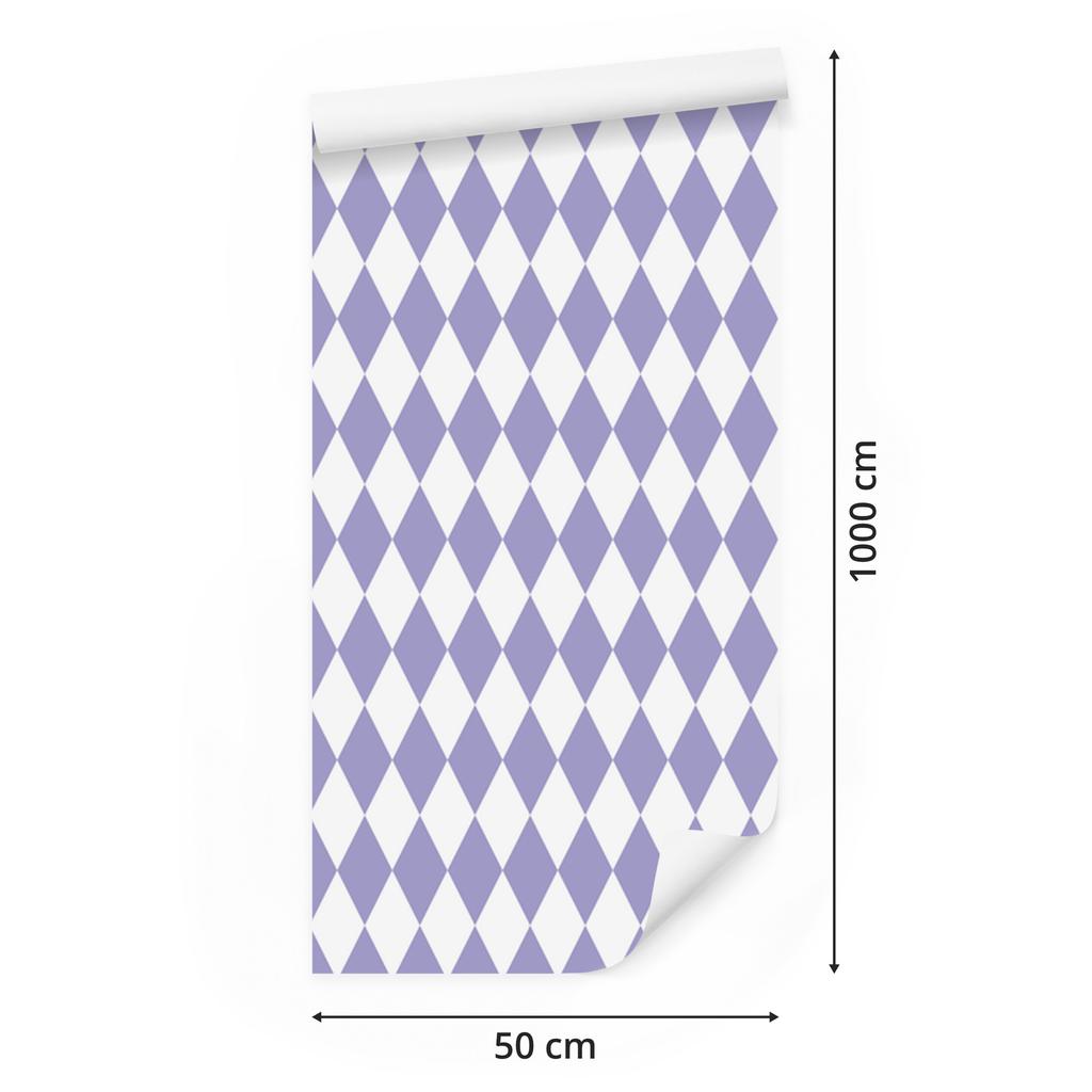 Harlequin Diamonds Wallpaper White and Blue for Living Room and Bedroom 50x1000