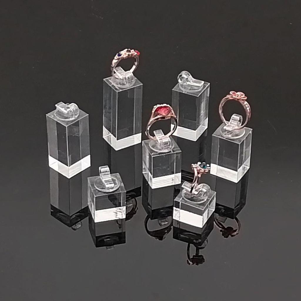 7Pcs Multipurpose Acrylic Rings Display Stand Set for Jewelry Photography and Ornament Presentation In Elegant Color