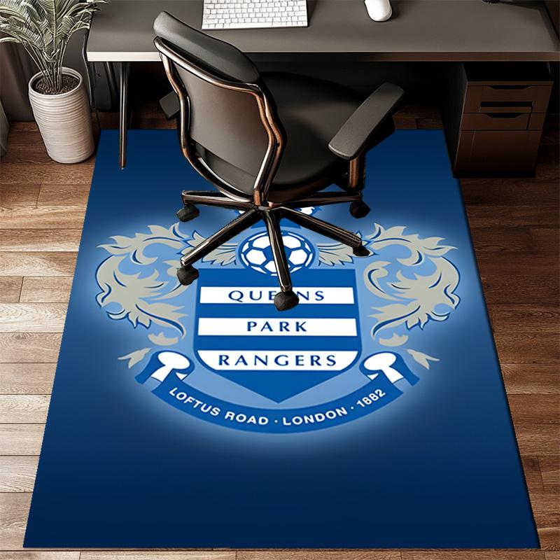 Queens Crest Football Rug for Living Room, Game Rooms, Office, Bedroom, Office Floor Mat Playful Design, fan gifts Christmas decor