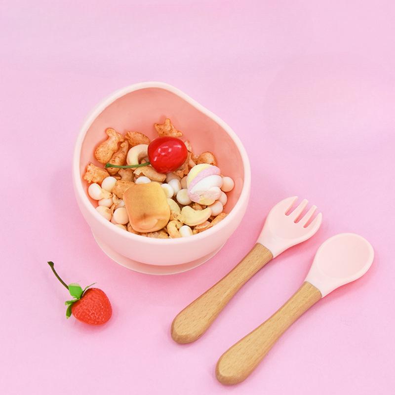 Children's Silicone Snail BowlBaby Food and Complementary Food Tableware Infant Silicone ForkSpoon and Suction Cup Bowl