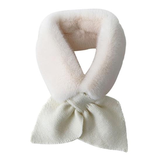 

Зимний теплый шарф из искусственного меха, однотонный супер мягкий ультра-толстый женский роскошный вязаный шарф из искусственного меха для шеи, теплый шарф белый