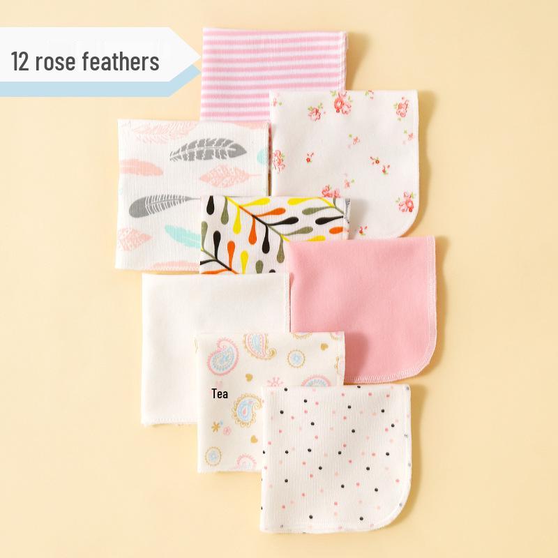 Momscare Cotton Baby Towels, 8-Pack: Small Square/Nursing/Drool Towels