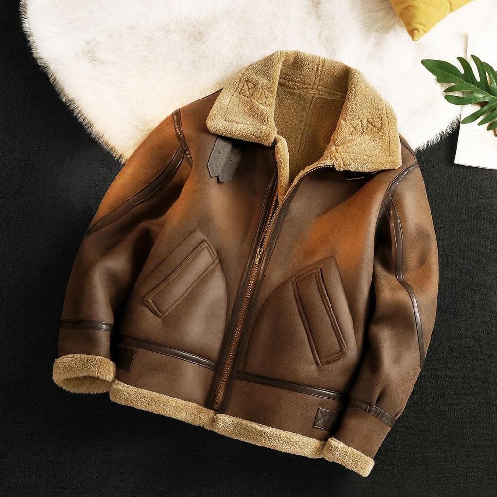 Men's High-End Retro PU Leather Jacket - Trendy, Casual, Loose Fit for Autumn and Winter