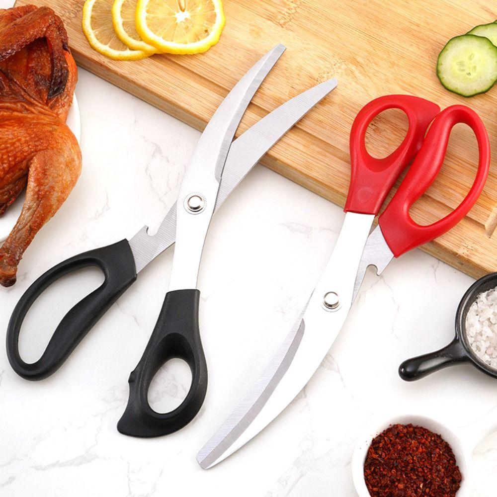 Easy To Use Heavy Duty Stainless Steel Multipurpose Clip BBQ Tongs Kitchen Scissors Food Shears