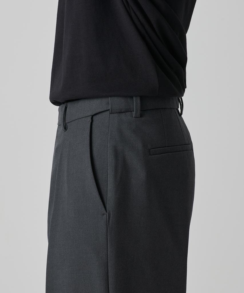 Musinsa Standard Reverse One-Pleat Wide Hidden Banding Slacks [Gray]