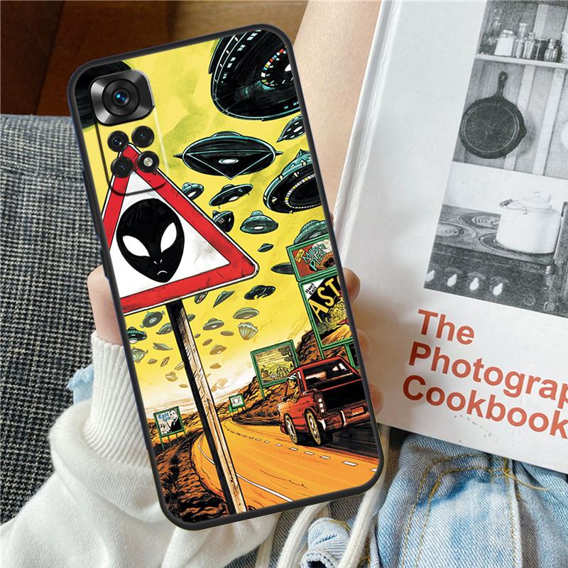 Cartoon Alien Phone Case For Redmi Note 12 11 10 9 8 Pro 8T 9S 10S 11S 12S 9A 10A 9C 10C 12C 13C Cover
