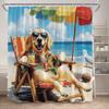 Funny Bathing Dogs Shower Curtain Bathtub Wash Your Paws Cute Pet Cartoon Animals Bath Curtains Fabric Bathroom Decor with Hooks