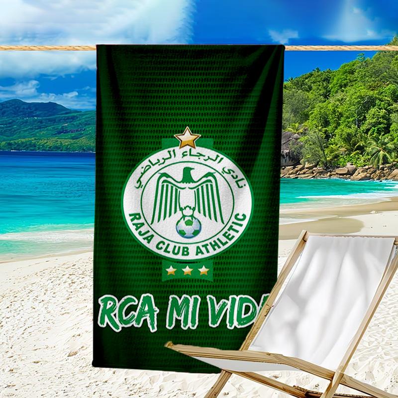 Raja Club Athletic Crest Microfiber Beach Towel, Lightweight And Quick-Dry, for Summer Travel, Beach Essential, Swimming Pool Outdoor