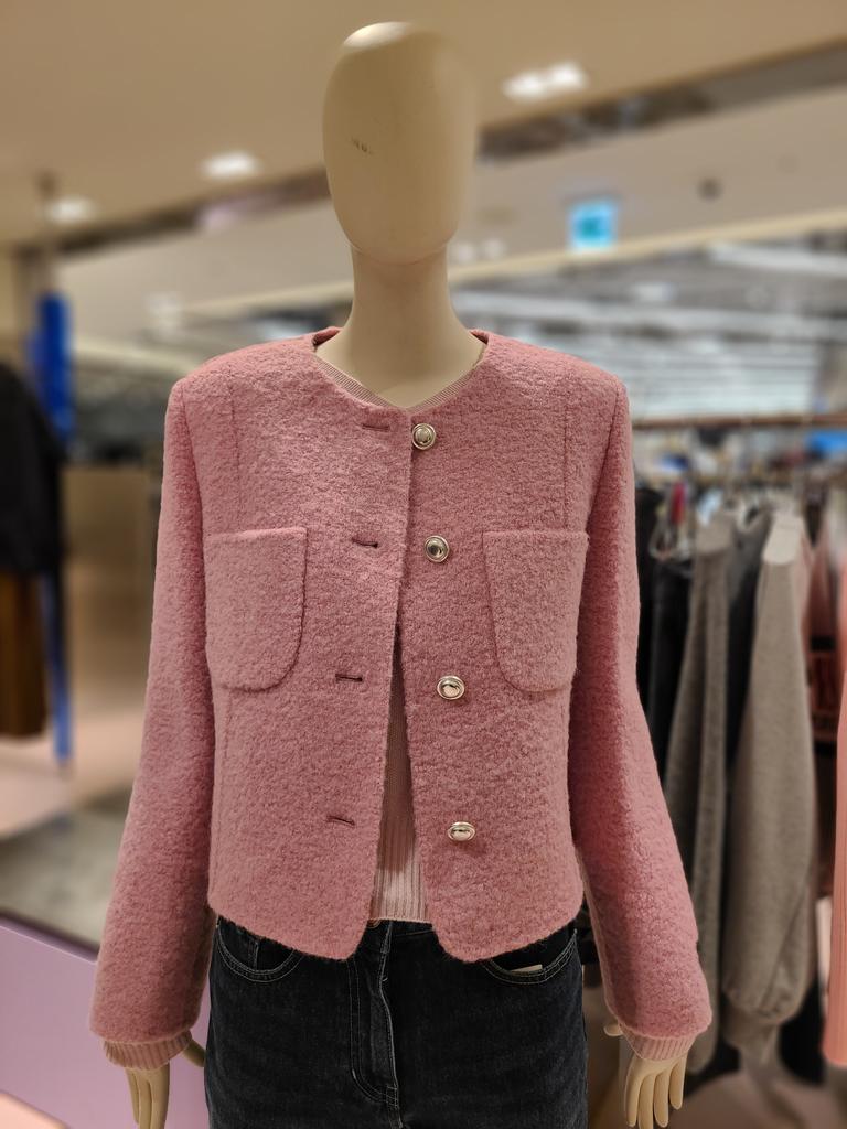 Handmade Bouclé Round Neck Jacket C254MSG152