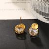 European & American Asymmetrical Electroplated Copper Zircon Stud Earrings - Exquisite Light Luxury Design