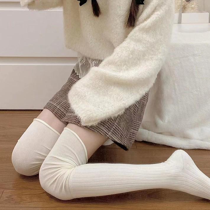 Korean Style Women's Over-the-Knee Preppy Leg Warmers - Trendy Autumn/Winter Calf Socks