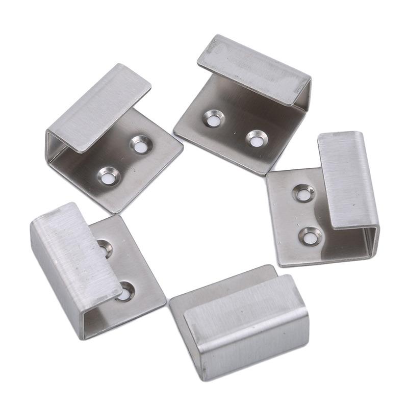 5PCS Stainless Steel Flat Hooks Hanger Ceramic Tile Billboard Display Board Holder Braces Brackets Fasteners Screws Nails
