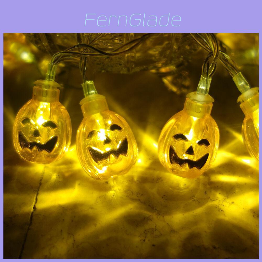 Urocze Halloweenowe Lampki LED z Fantazyjnymi Dyniami Pająkami Szkieletami na Świąteczną Dekorację Okna