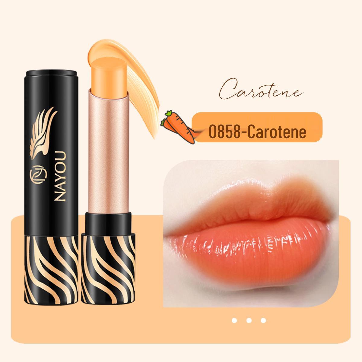 

Color-Changing Moisturizing Lipstick: Carotene Red Cherry with Nourishing Temperature-Responsive Lip Mask for Students