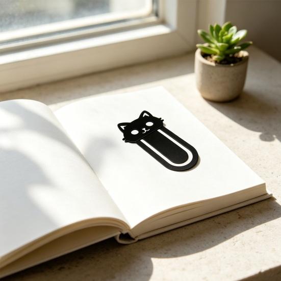 Jijijing 3D Printed Cat Bookmark, Stable Clamping Book Clip, Not Easy To Fall Off Non-Scratch Practical Reading Mark for Accessory