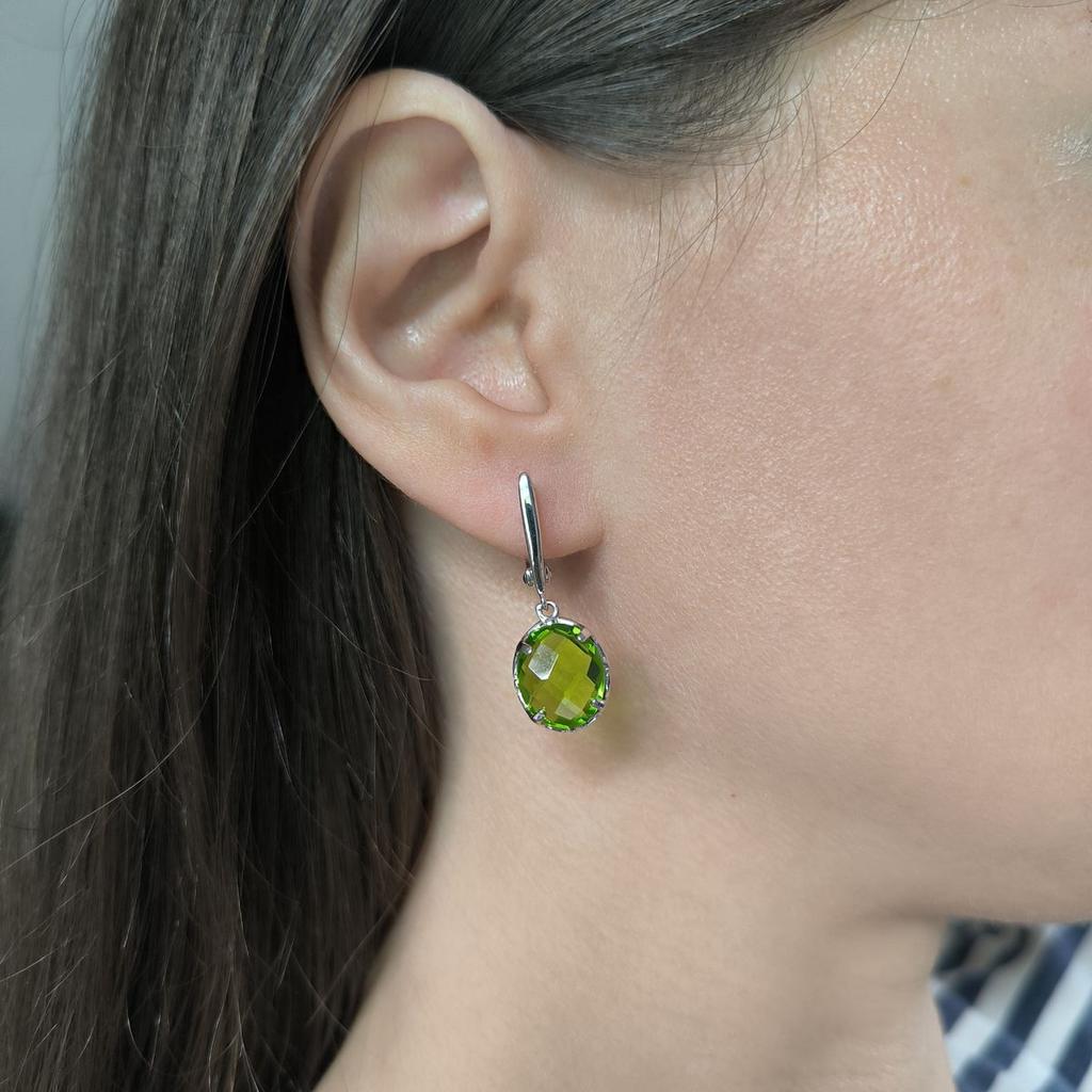 Silver Earrings with Chrysolite (60002315)