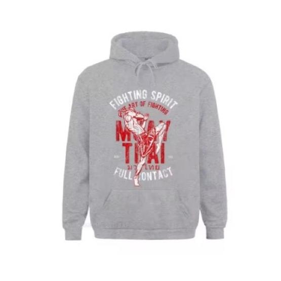 Muay Thai Kick Boxing UFFC MMA Pull Over Jacket Sweatshirt Hoodies Men Women Kid Unisex Long Sleeve Print Sport Gym Fitness Workout