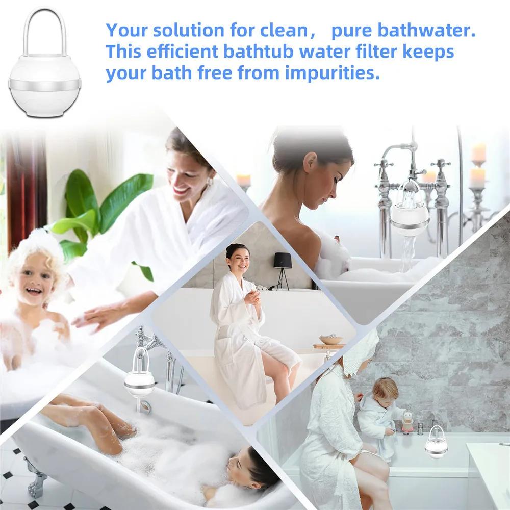 8-lagiger Badeball-Filter Wasserhahnfilter für Badewanne Wasserreiniger Entfernt Schadstoffe Chlor Fluorid Wasserfiltersystem