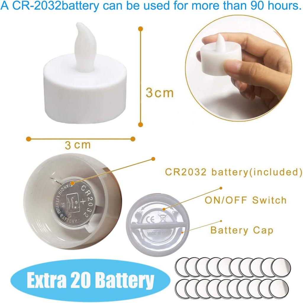 LED Candles 48/24/12 Pack Battery Operated Candles Batteries Lights Candles To Create Warm Ambiance Naturally Flickering Bright