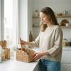 Daily Necessities Straw Woven Storage Basket Desktop Storage Box Kitchen Storage Basket