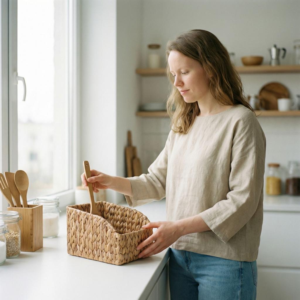 Daily Necessities Straw Woven Storage Basket Desktop Storage Box Kitchen Storage Basket