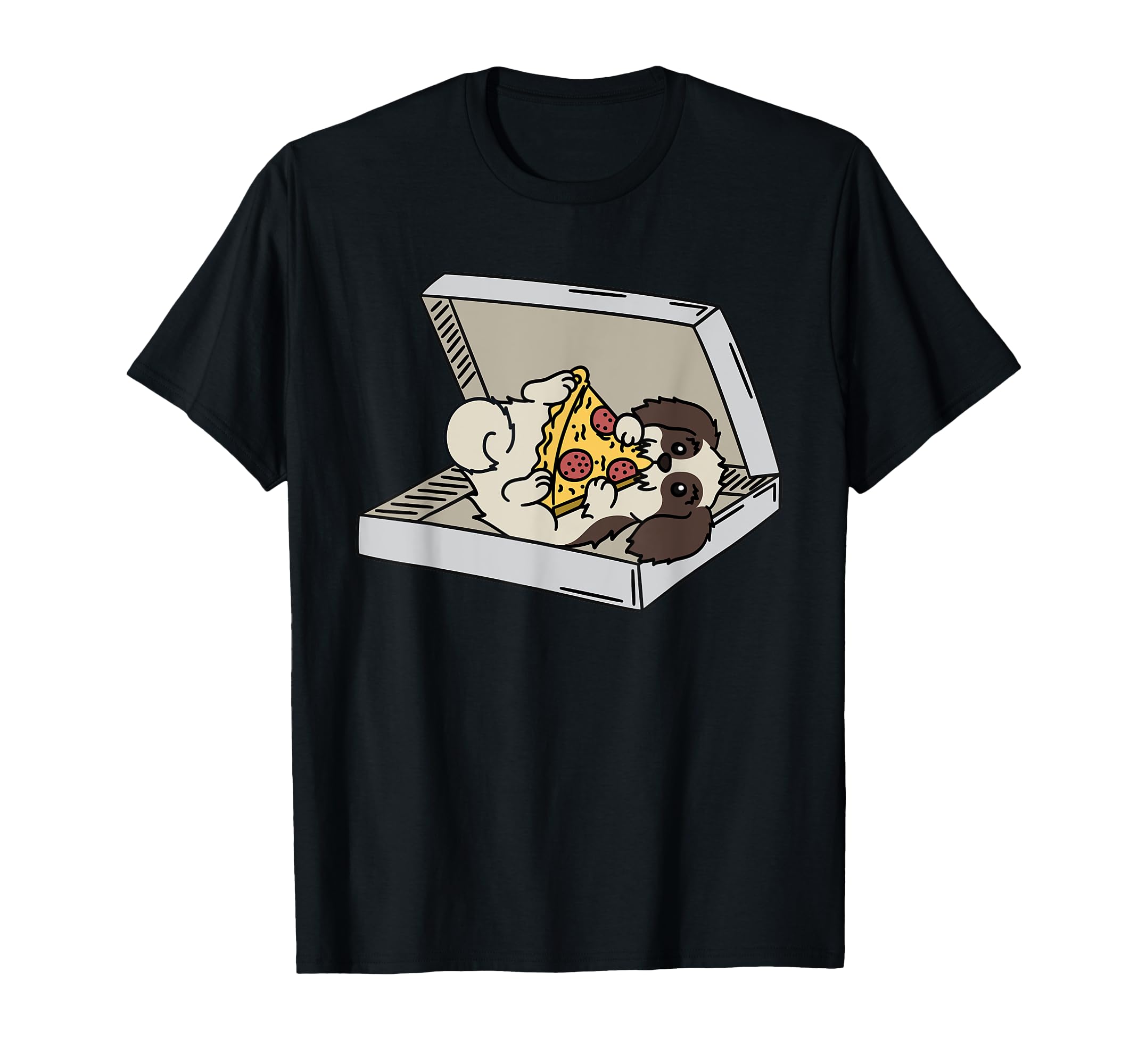 Футболка с изображением собаки Ши-тцу и пиццы