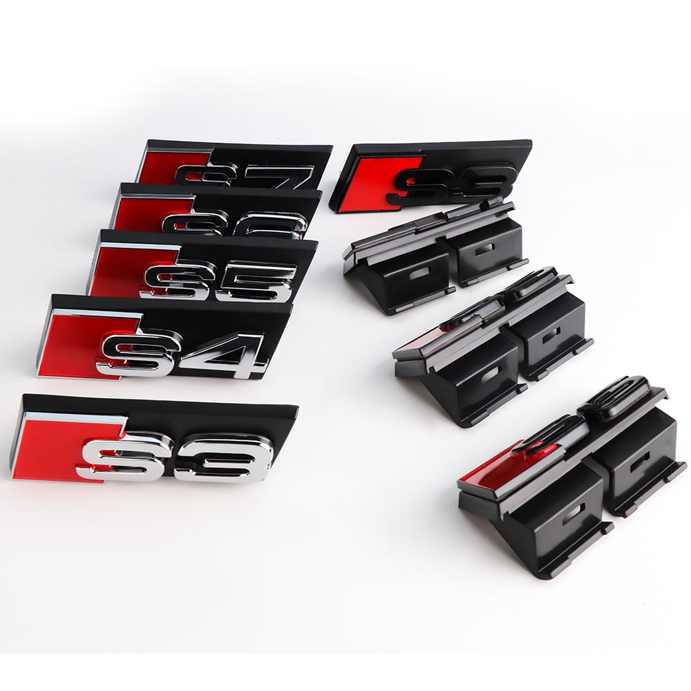1 Stück ABS-Kunststoff Auto Zubehör Emblem Kühlergrill Motorhaube Abzeichen Kühlergrill Schnalle Für Audi S3 S4 S5 S6 S7 Auto Styling Zubehör Aufkleber