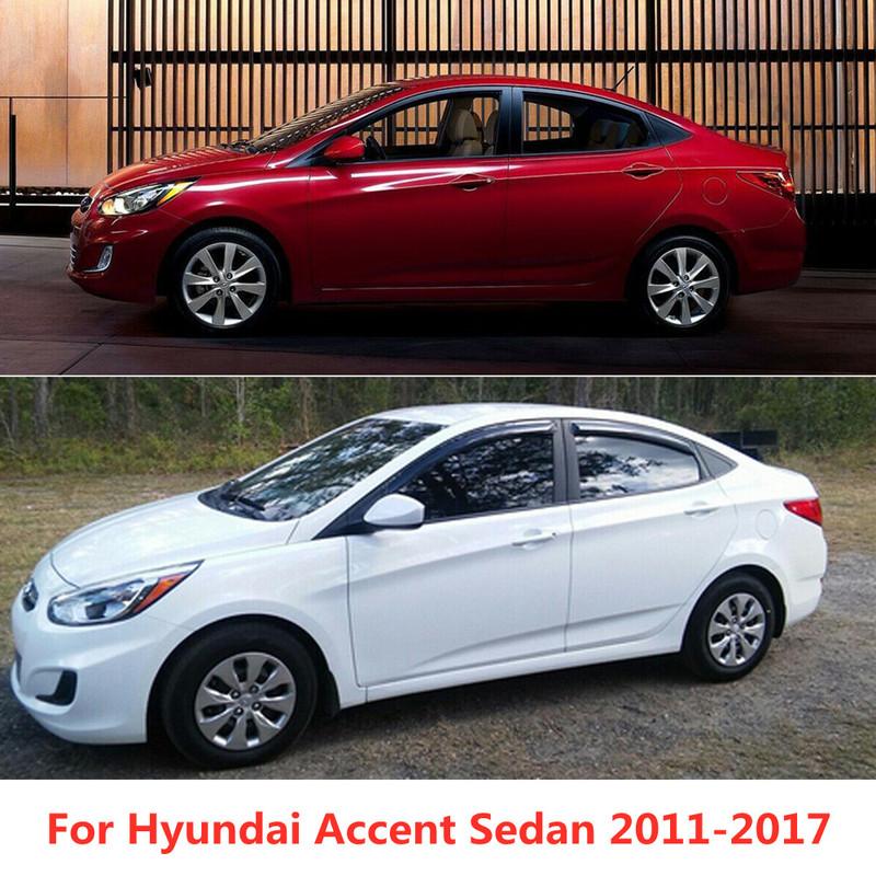 For Hyundai Accent 2012 2013 2014 2015 2016 2017 Car Side Window Visor Deflector Vent Awnings Shelters Rain Guard Cover