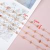 2Meters 1Meter Stainless Steel Pink Stone Chain Natural Irregular Stone Necklace Chain Earring Supplies for Jewelry Making DIY