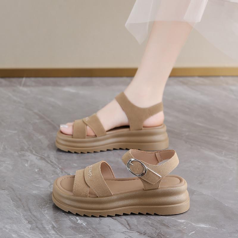 Fashion Women's Sandals Summer New Fashion Retro Thick-soled Platform Sandals Women's Luxury Open Toe Casual Beach Flat Women's Shoes