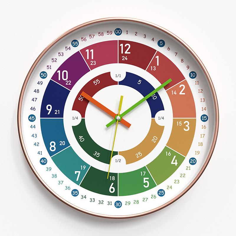 Early Education Wall Clock Clock Cartoon Silent Clock Children's Time Management Quartz Clock Home Wall Hanging 30CM