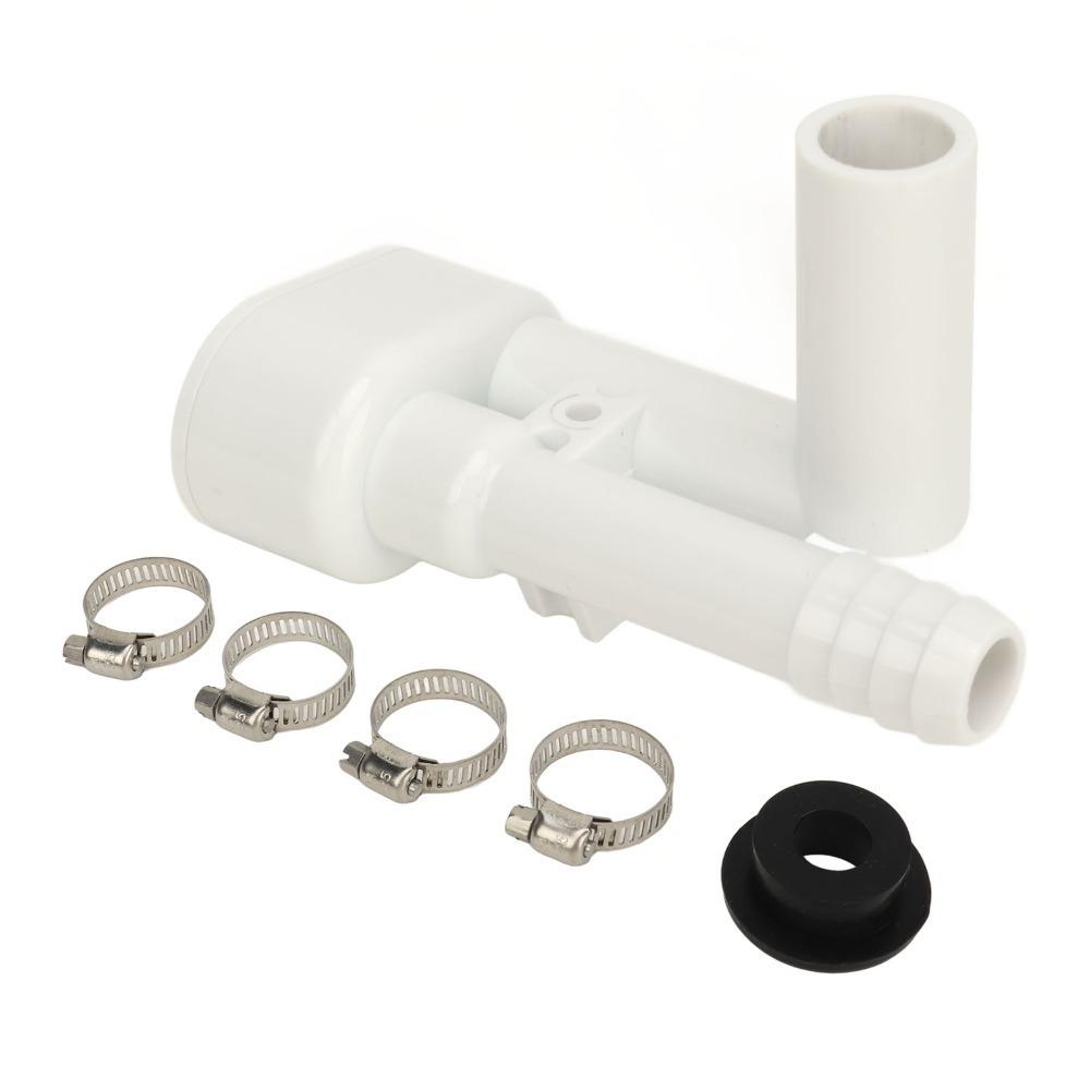

385316906 RV Toilet Vacuum Breaker Kit Plastic Clamp Stainless Steel Clamp Stainless Steel Sealed Rubber Ring VacuFlush Toilets