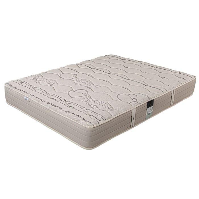 Matelas 180x200 cm,OrganicCotton,24cm,mémoire de forme,indépendance du couchage,face été/hiver