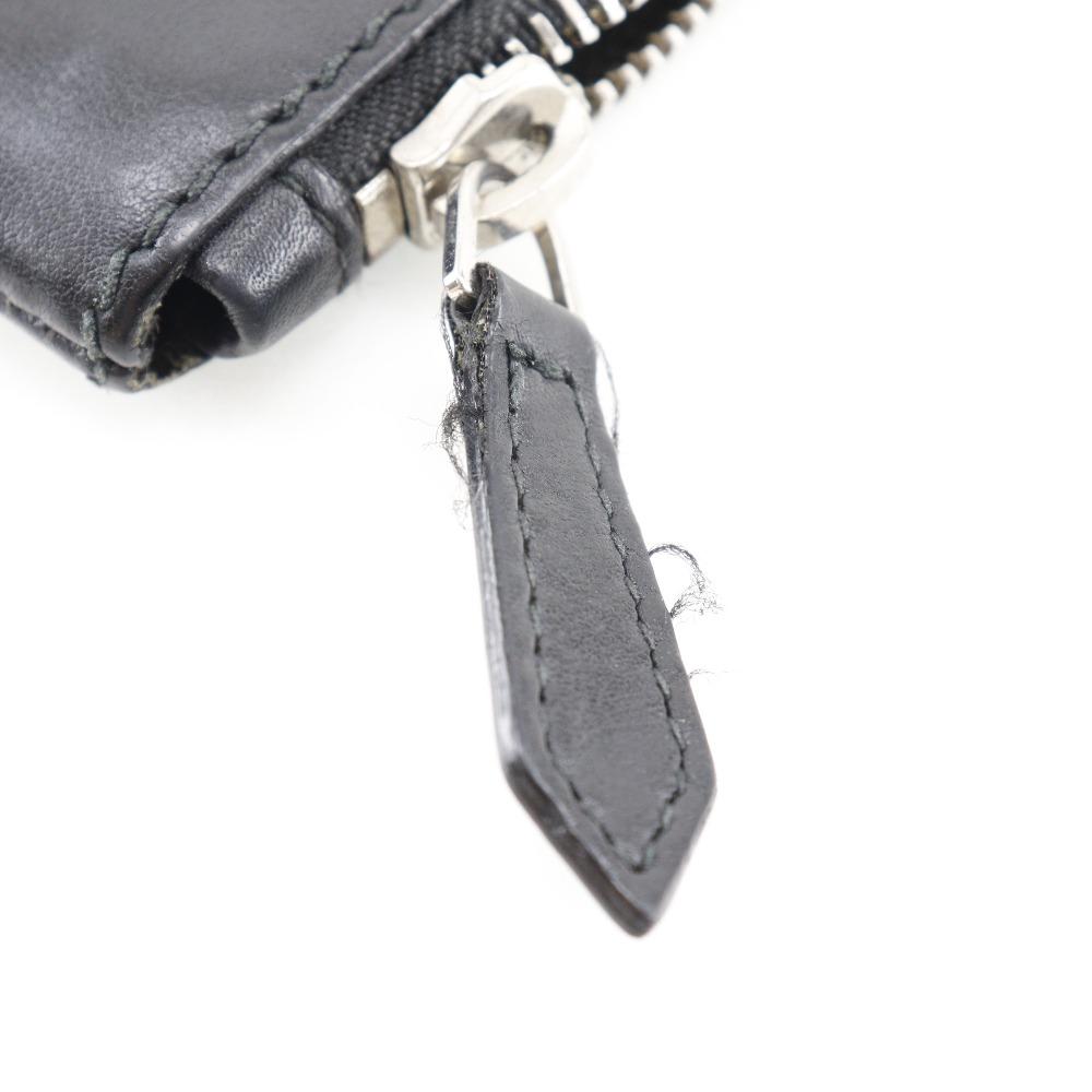 Balenciaga Navy Clip M Clutch Bag 373834 Black Lambskin Unisex Used