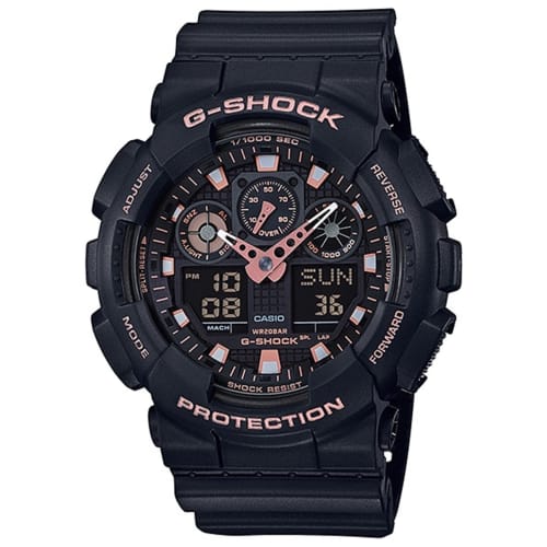 

Мужские спортивные аналогово-цифровые часы Casio G-Shock, черные, GA-100GBX-1A4