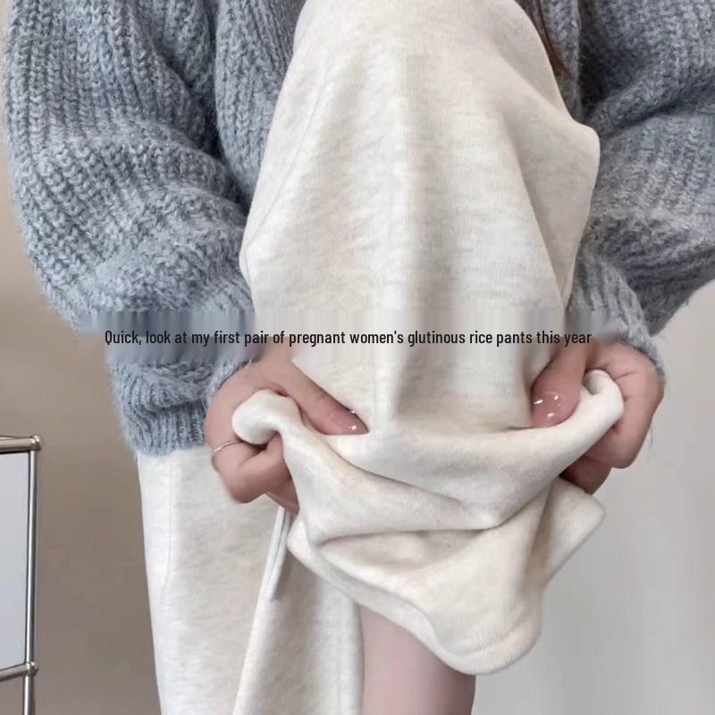 Pantaloni a gamba larga premaman: Taglia Comoda, Pancia Non Costretta, Vestibilità Petite, Velluto, Primavera/Estate 2026