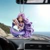 Cute Purple Mermaid Pattern Acrylic Pendant For Christmas Season