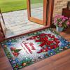 Weihnachtlich bedruckter quadratischer Teppich, weich, rutschfest, für Schlafzimmer, Weihnachtsgeschenk